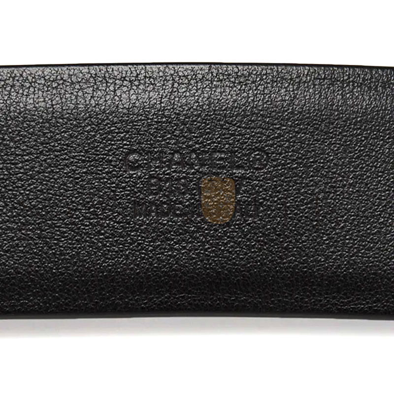 CHANEL BELT BLACK LEATHER AND CC